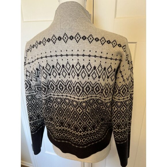 NWOT Joie Womens Medium Gray Black Mock Neck Fair Isle Soft Pullover Sweater - Picture 9 of 11
